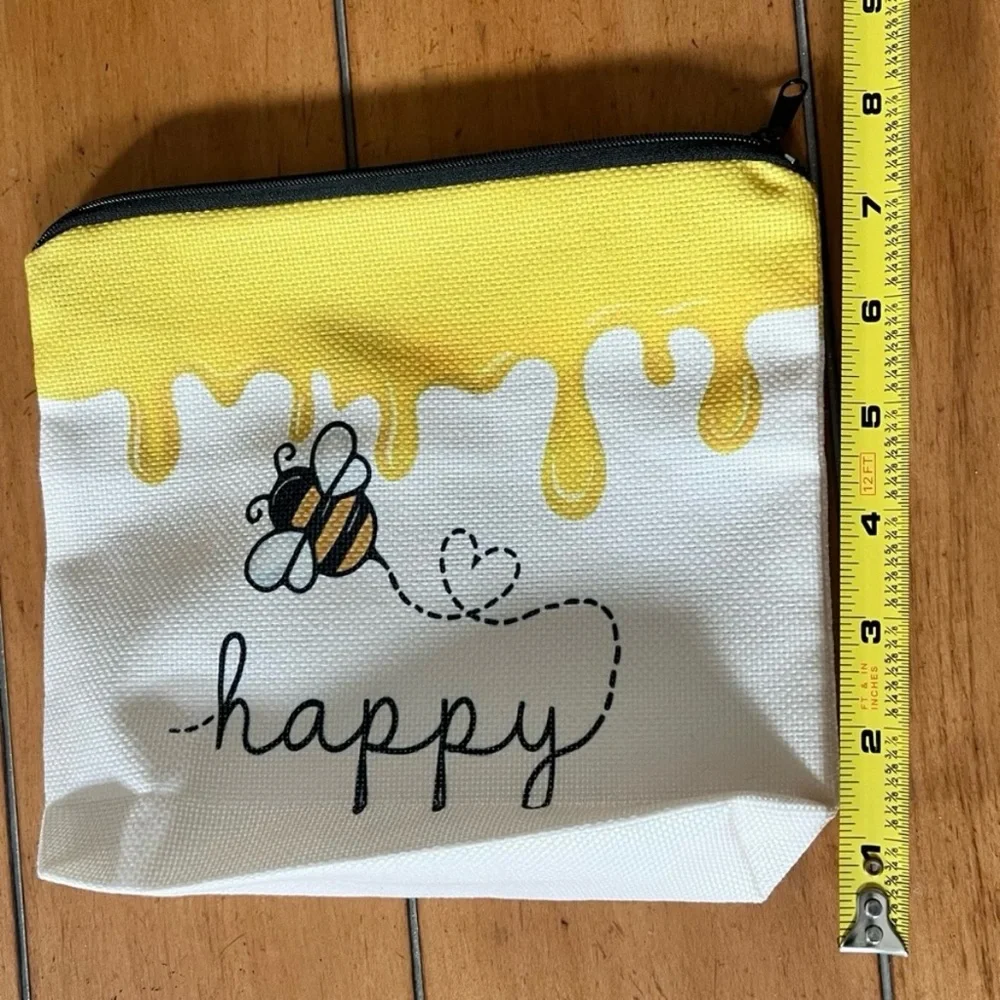 Bee Happy Design Cosmetic Zippered Pouch